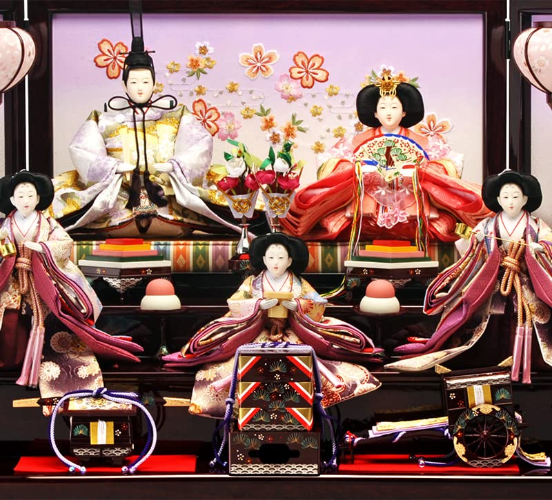 Amazon | 人形屋ホンポ 雛人形 ひな人形 五人飾り 収納飾り 三段飾り